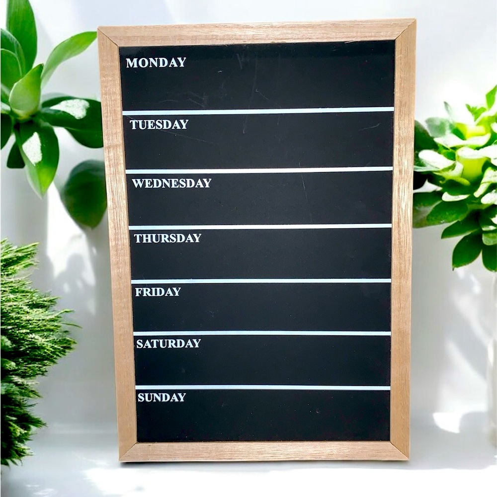 NEW Weekly Planner Chalkboard with Wooden Frame